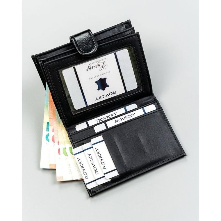 Portfel, czarny, skóra ekologiczna, 4U Cavaldi