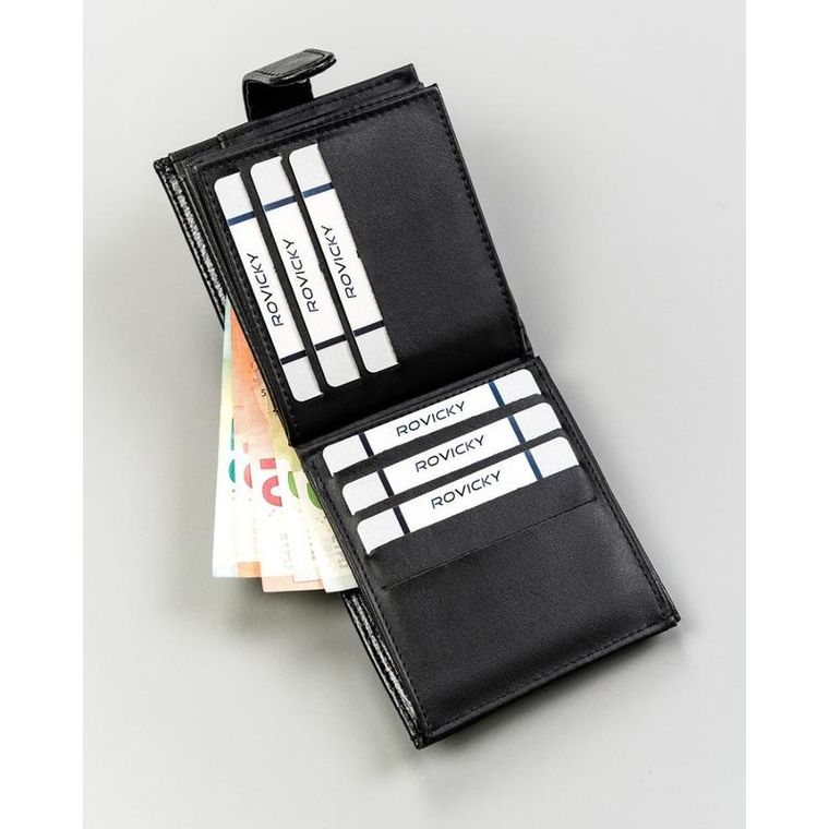 Portfel, czarny, skóra ekologiczna, 4U Cavaldi