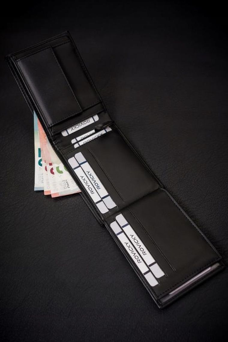 Portfel, czarny, skóra ekologiczna, Cavaldi