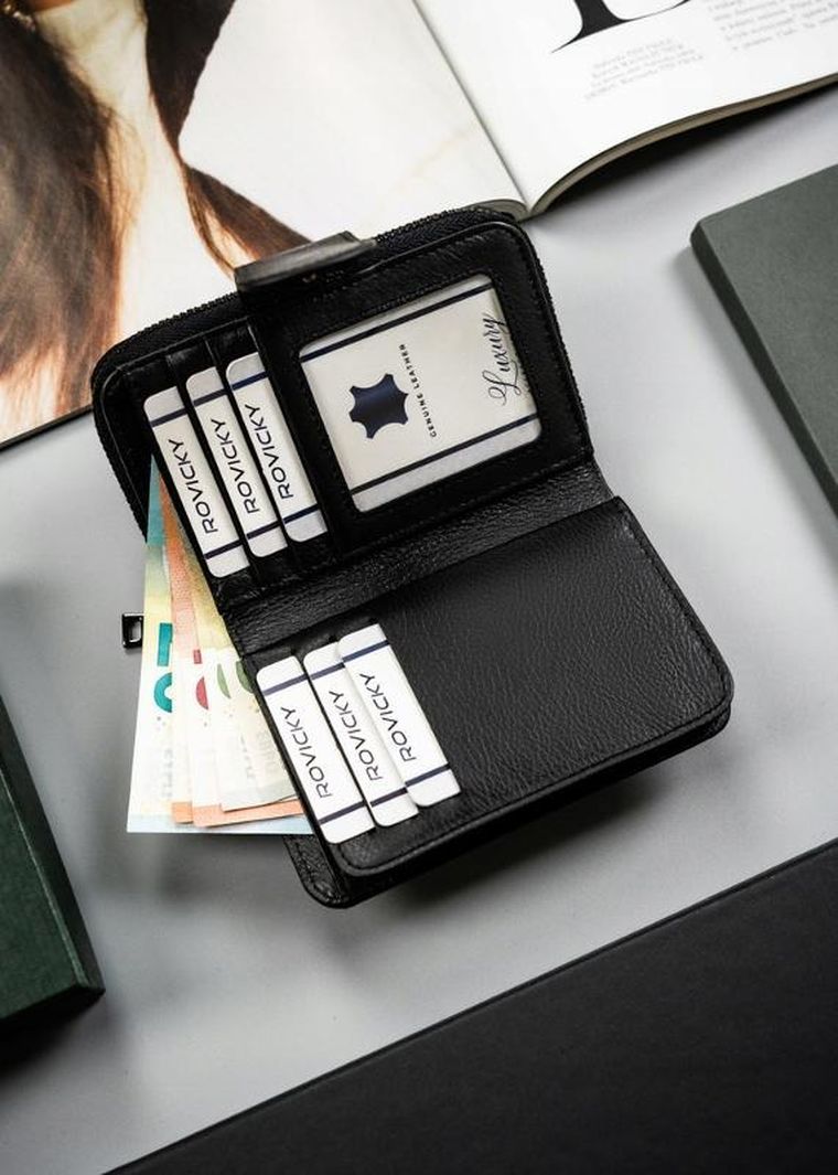 Portfel, czarny, skóra ekologiczna, Cavaldi