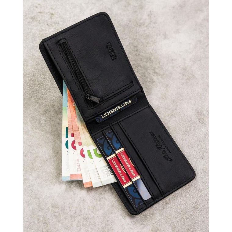 Portfel, czarny, skóra ekologiczna, Peterson