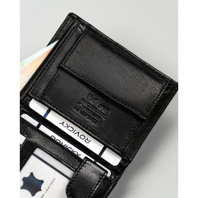 Portfel, czarny, skórzany, 4U Cavaldi