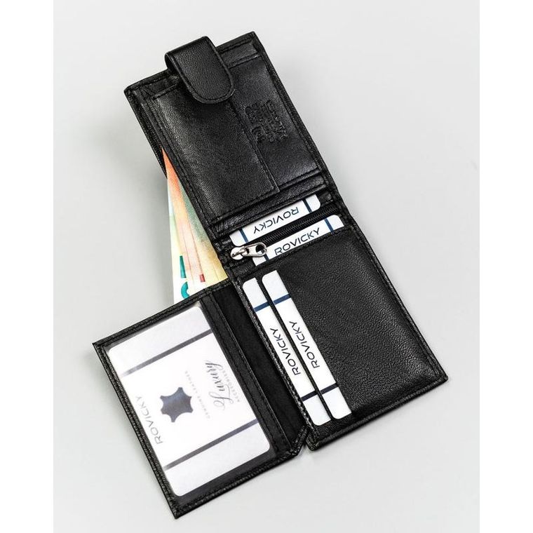 Portfel, czarny, skórzany, 4U Cavaldi