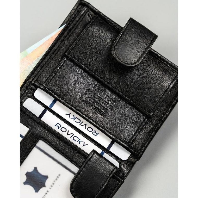 Portfel, czarny, skórzany, 4U Cavaldi