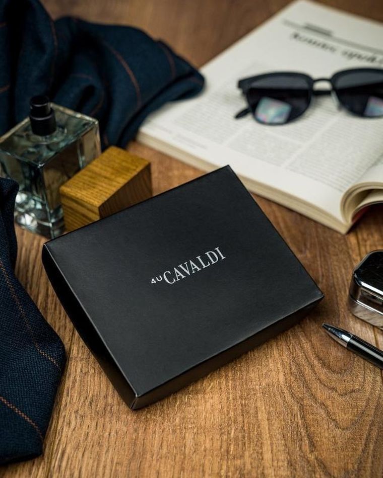 Portfel, czarny, skórzany, Cavaldi