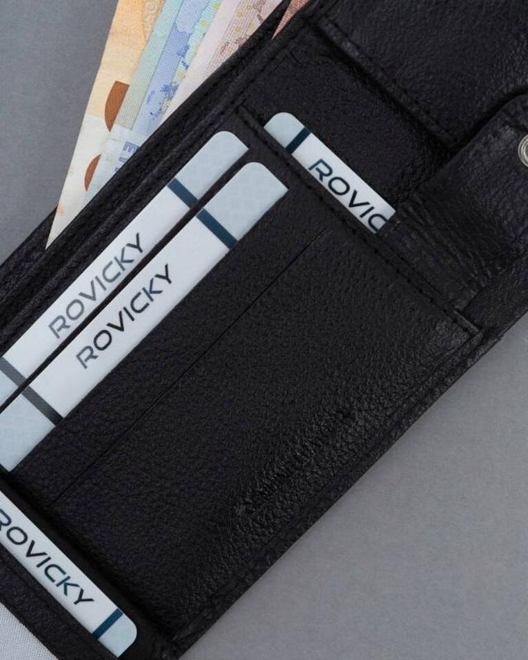 Portfel, czarny, skórzany, Cavaldi