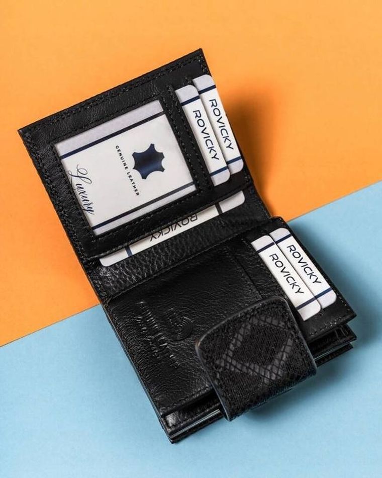 Portfel, czarny, skórzany, Lorenti