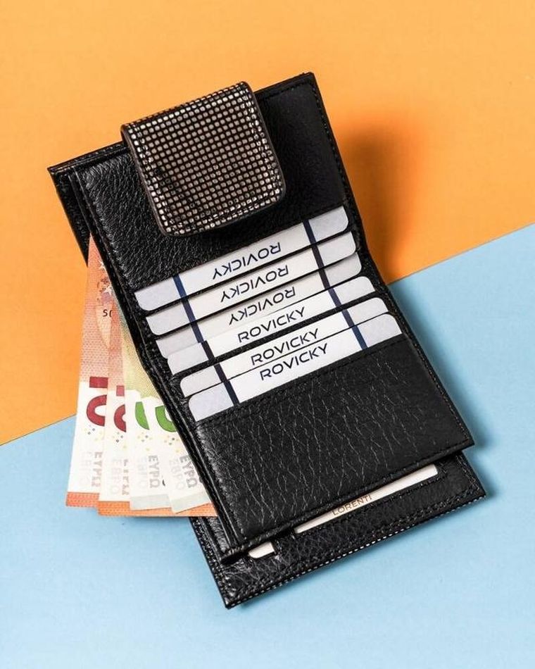 Portfel, czarny, skórzany, Lorenti