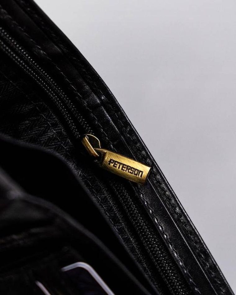 Portfel, czarny, skórzany, Peterson