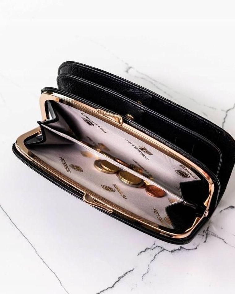 Portfel, czarny, skórzany, Peterson