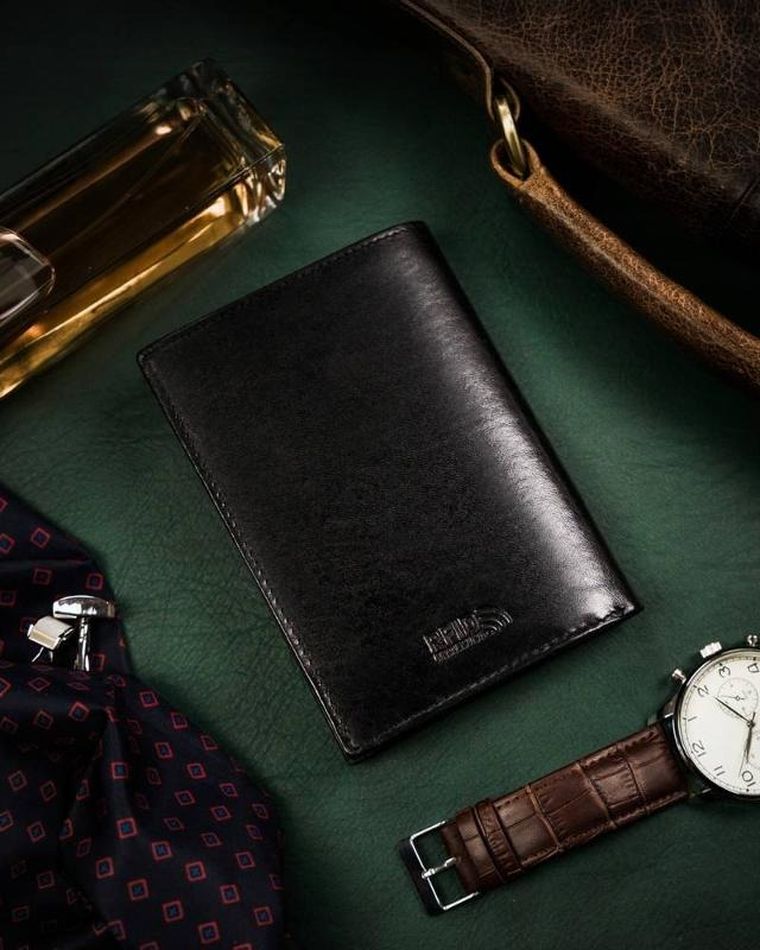 Portfel, czarny, skórzany, Peterson