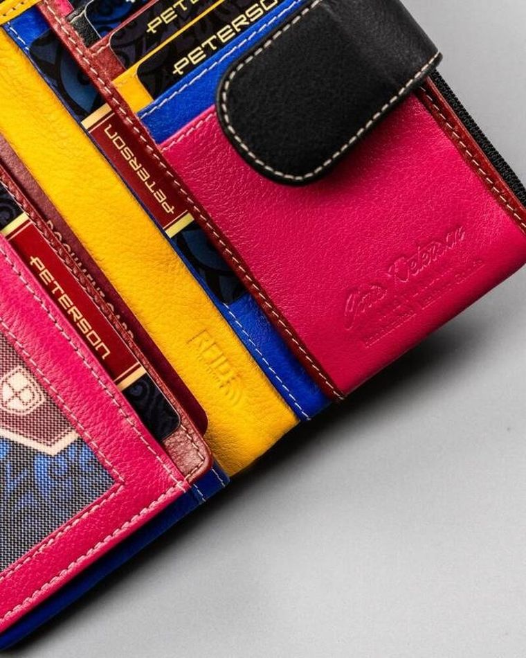 Portfel, czarny, skórzany, Peterson