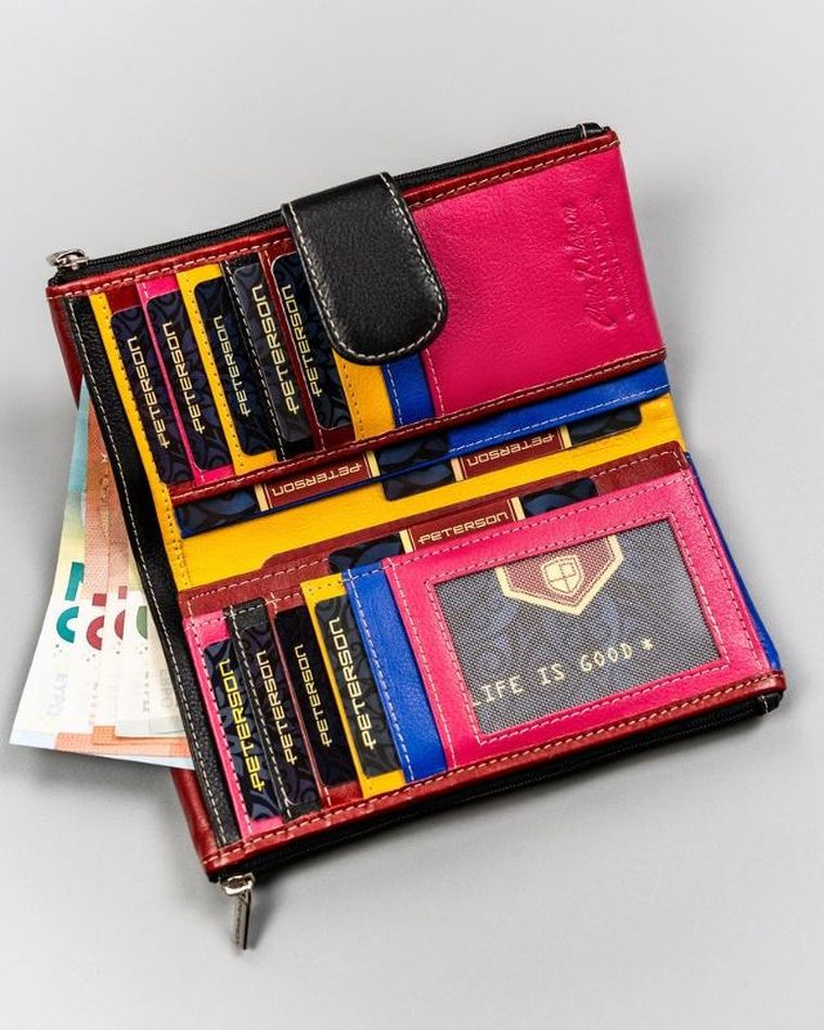 Portfel, czarny, skórzany, Peterson