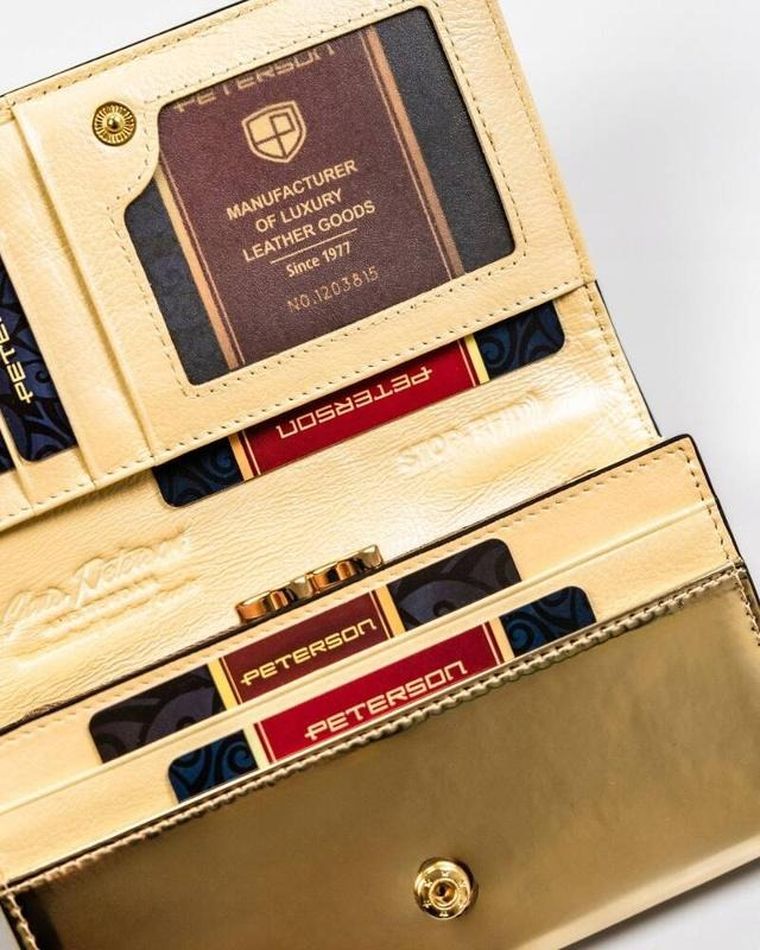 Portfel, czarny, skórzany, Peterson