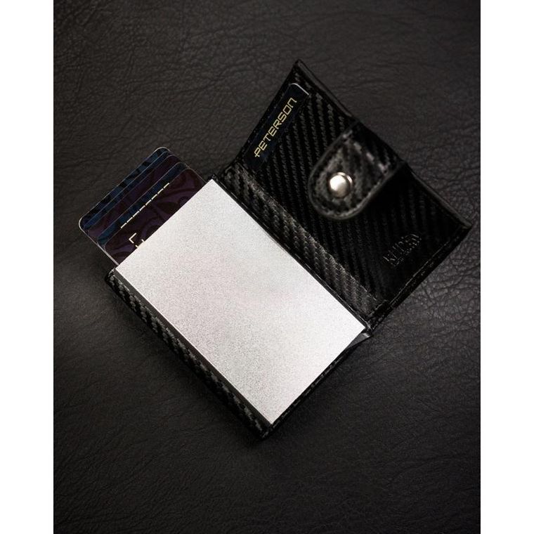 Portfel, czarny, skórzany, Peterson