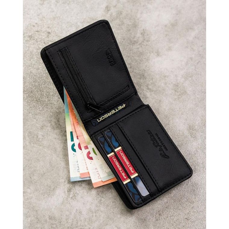 Portfel, czarny, skórzany, Peterson