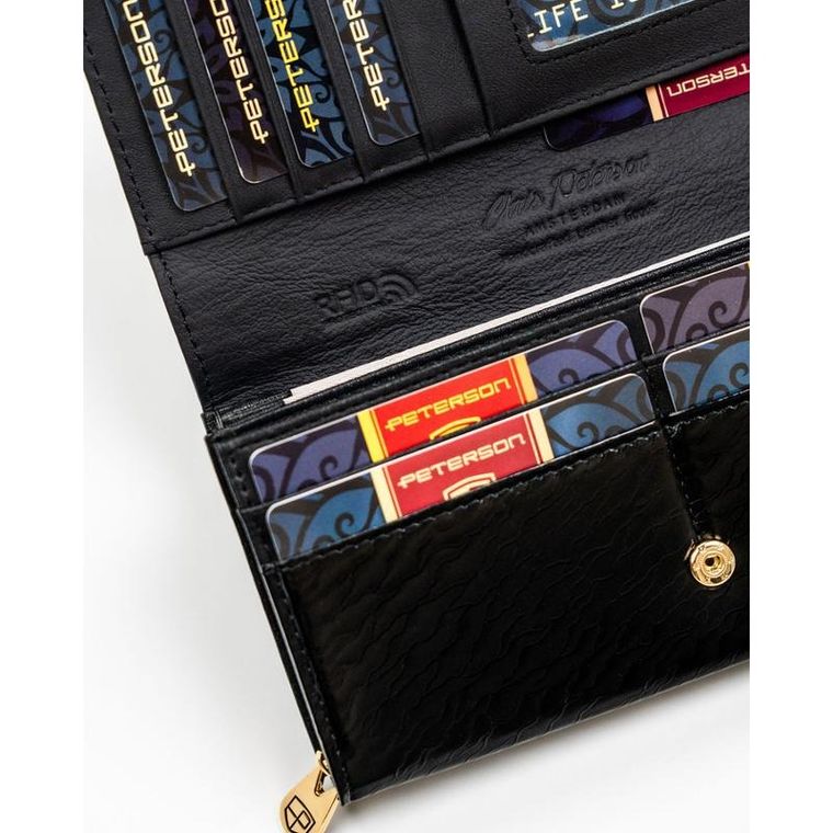 Portfel, czarny, skórzany, Peterson