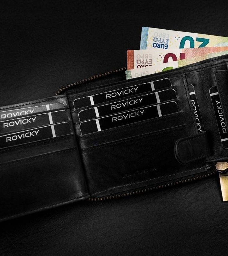 Portfel, czarny, skórzany, RFID, Always Wild