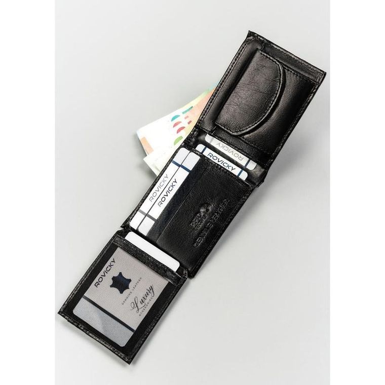 Portfel, czarny, skórzany, RFID, Always Wild
