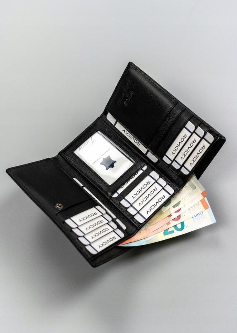 Portfel, czarny, skórzany, RFID, Cavaldi