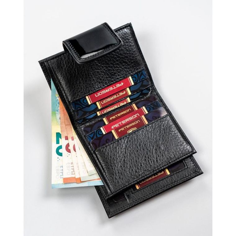 Portfel, czarny, skórzany, RFID, Peterson