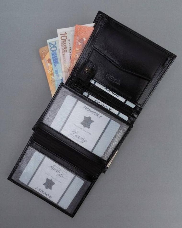 Portfel, czarny, skórzany, RFID, Ronaldo