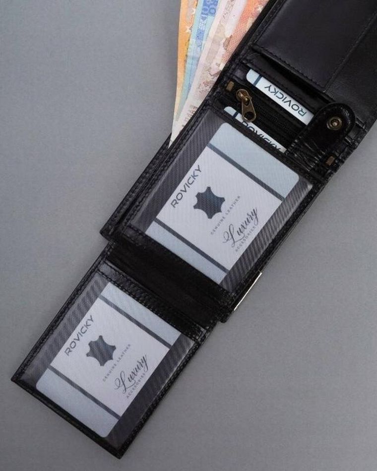 Portfel, czarny, skórzany, RFID, Ronaldo