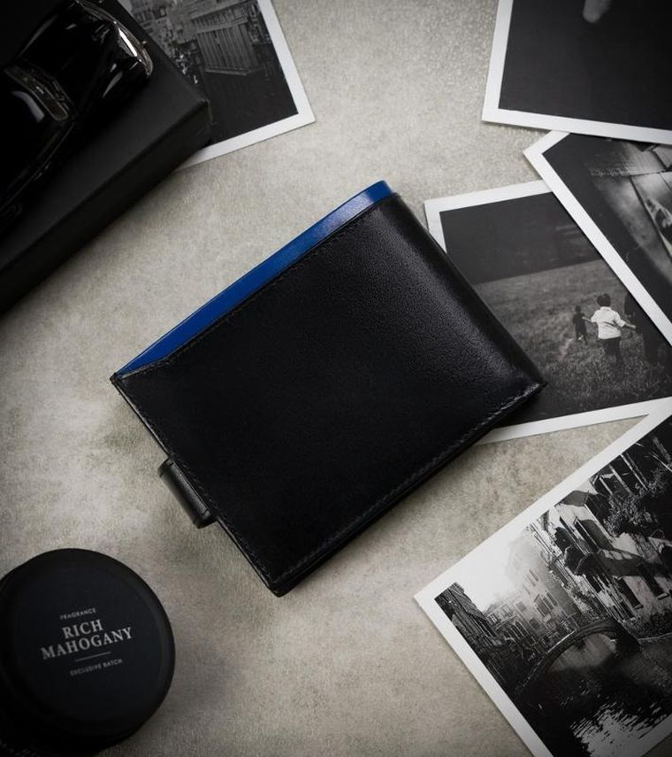 Portfel, czarny, skórzany, RFID, Rovicky