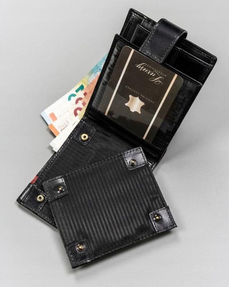 Portfel, czarny, skórzany, RFID, Rovicky