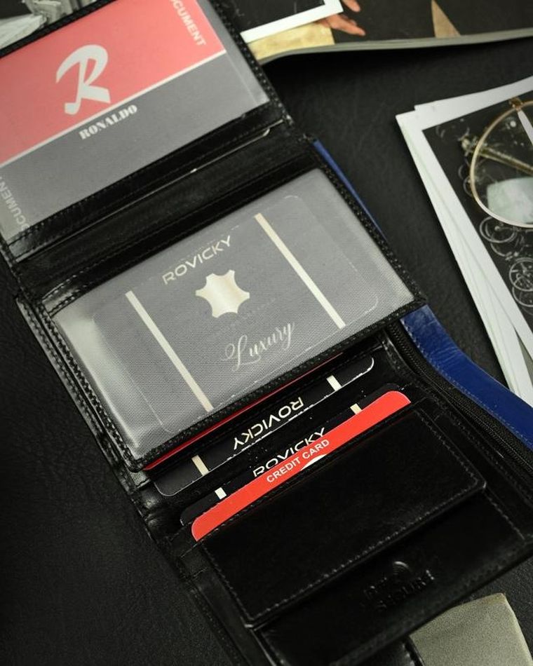 Portfel, czarny, skórzany, Ronaldo