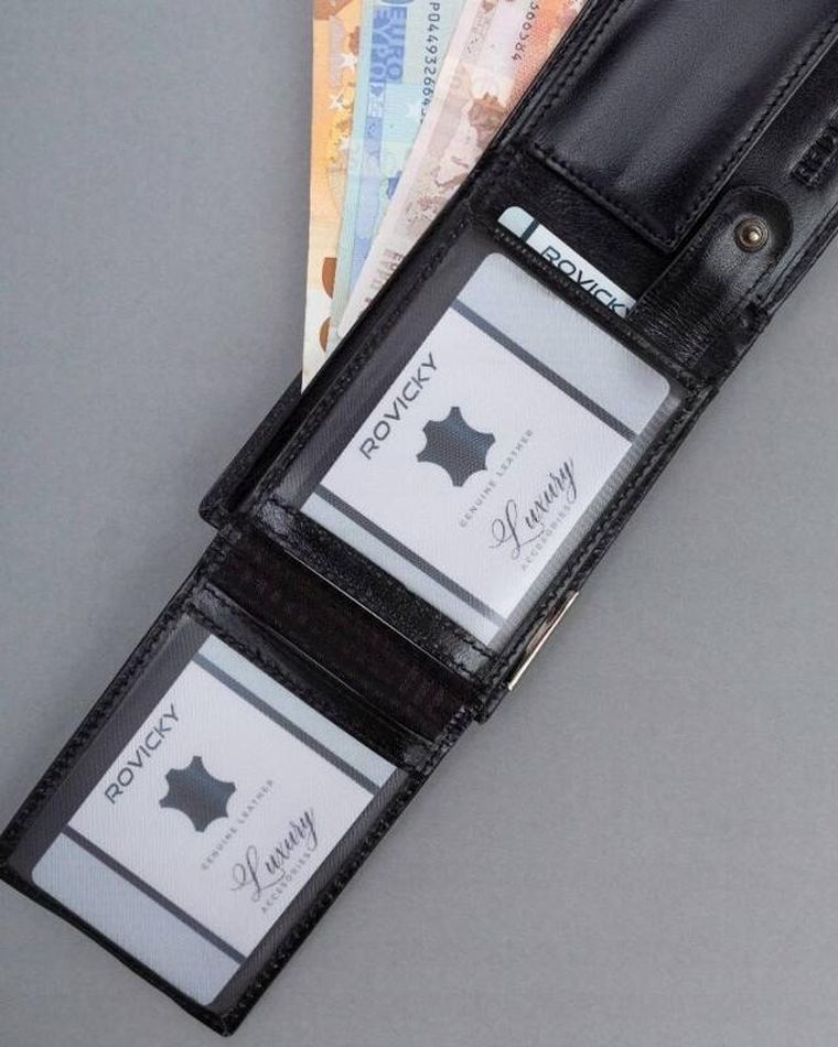 Portfel, czarny, skórzany, Ronaldo