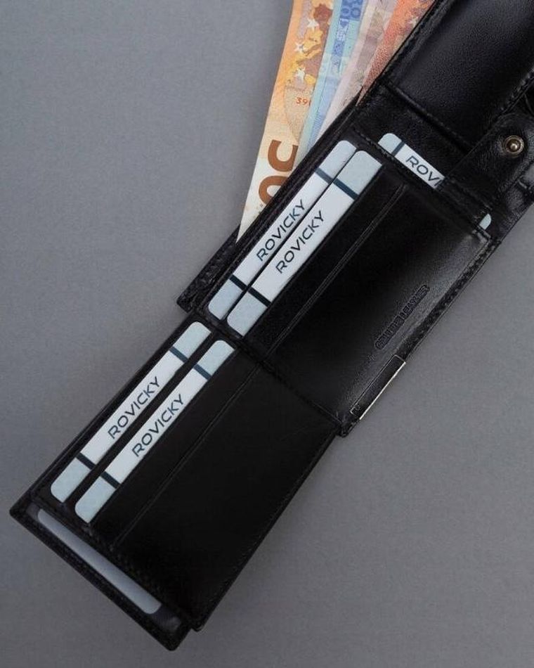 Portfel, czarny, skórzany, Ronaldo