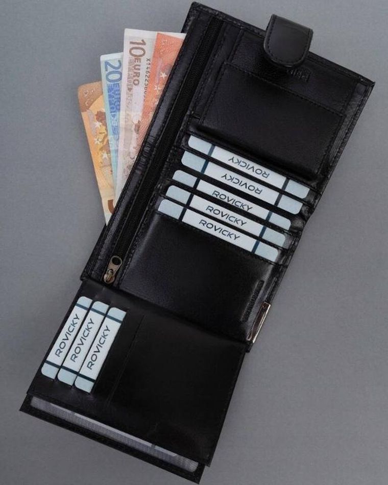 Portfel, czarny, skórzany, Ronaldo