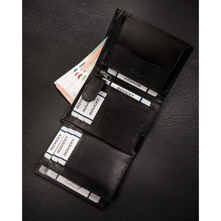 Portfel, czarny, skórzany, Ronaldo