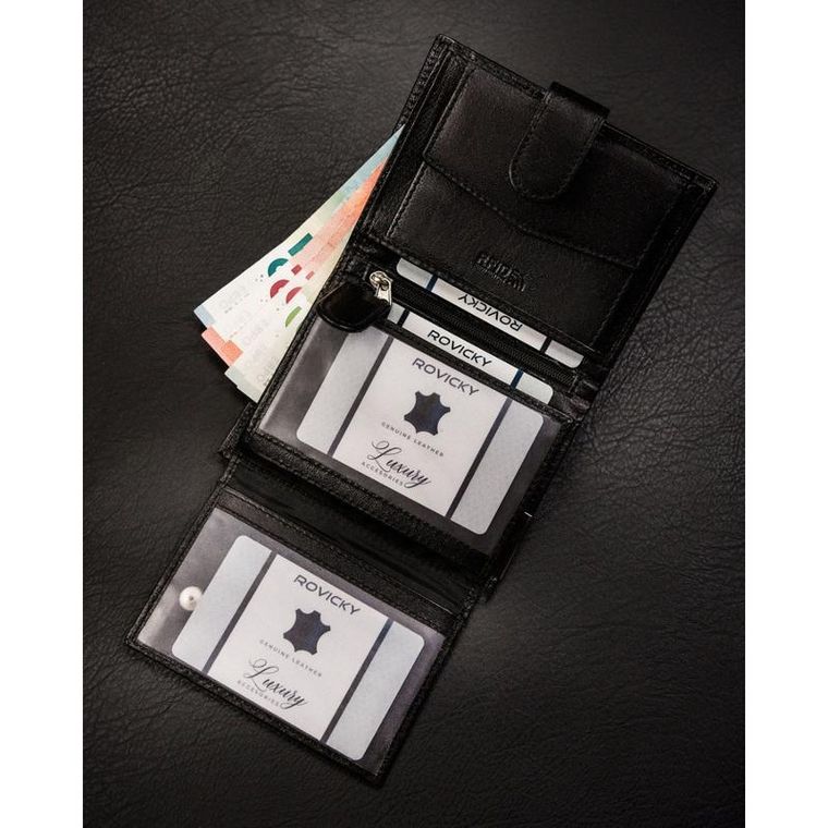 Portfel, czarny, skórzany, Ronaldo