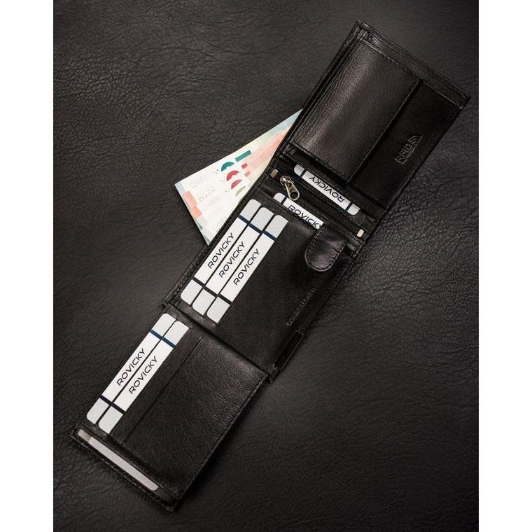 Portfel, czarny, skórzany, Ronaldo