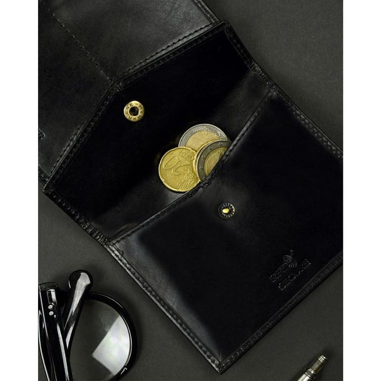 Portfel, czarny, skórzany, Rovicky