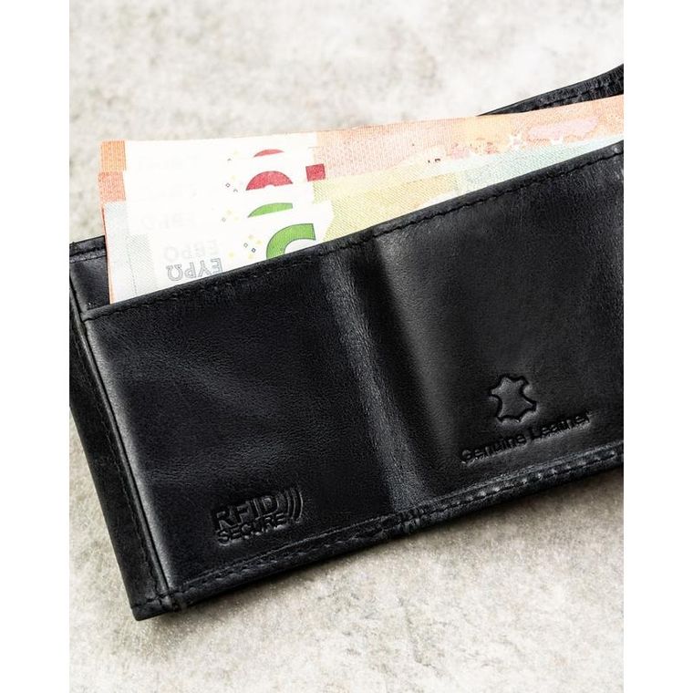 Portfel, czarny, skórzany, Rovicky