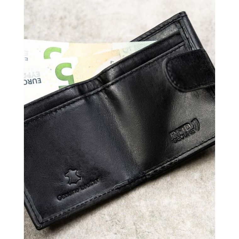 Portfel, czarny, skórzany, Rovicky