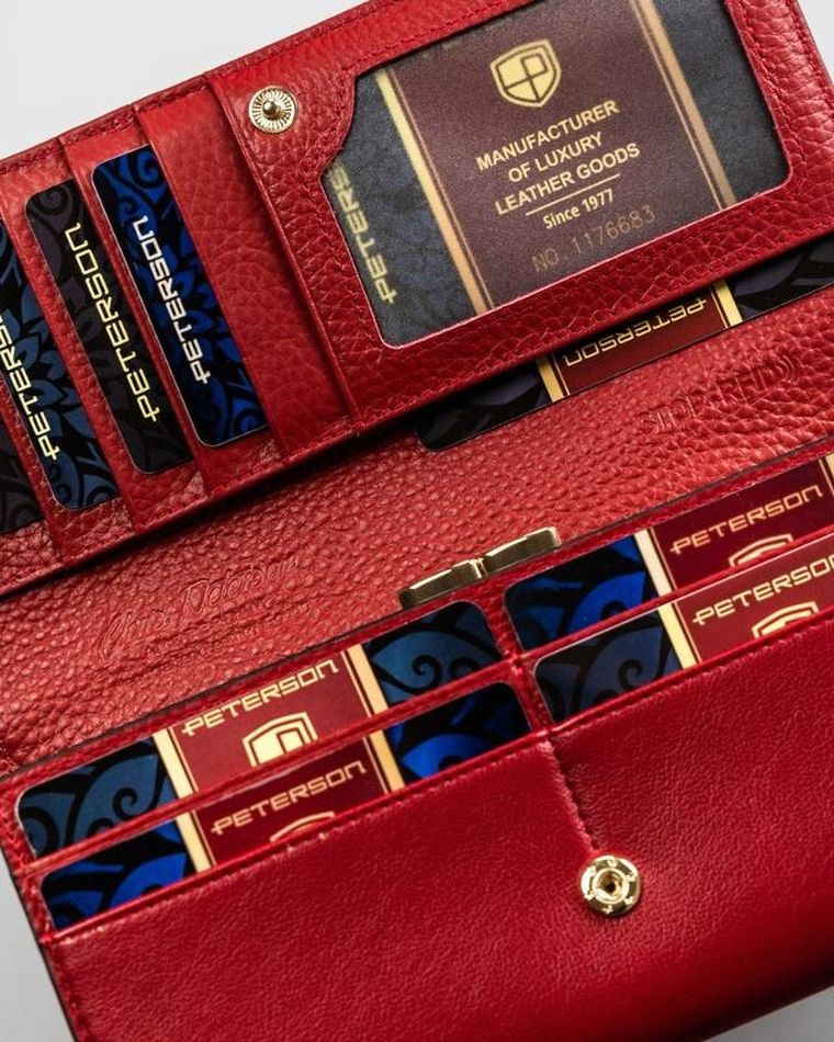 Portfel, czerwony, Peterson