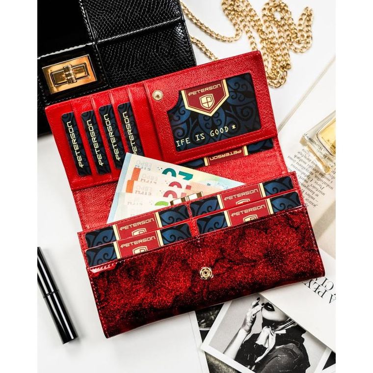 Portfel, czerwony, RFID, Peterson