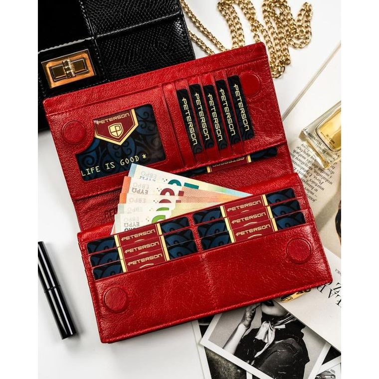 Portfel, czerwony, RFID, Peterson