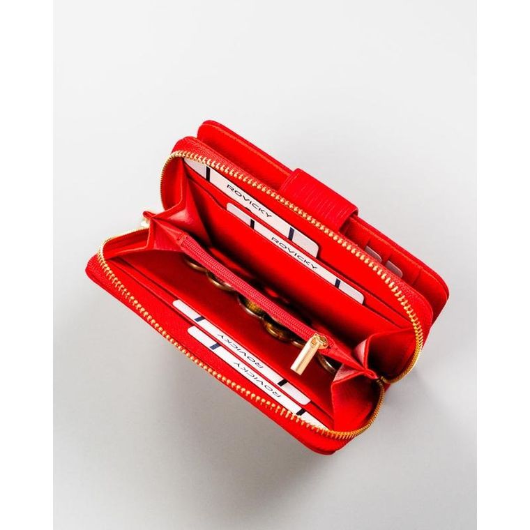 Portfel, czerwony, skóra ekologiczna, 4U Cavaldi