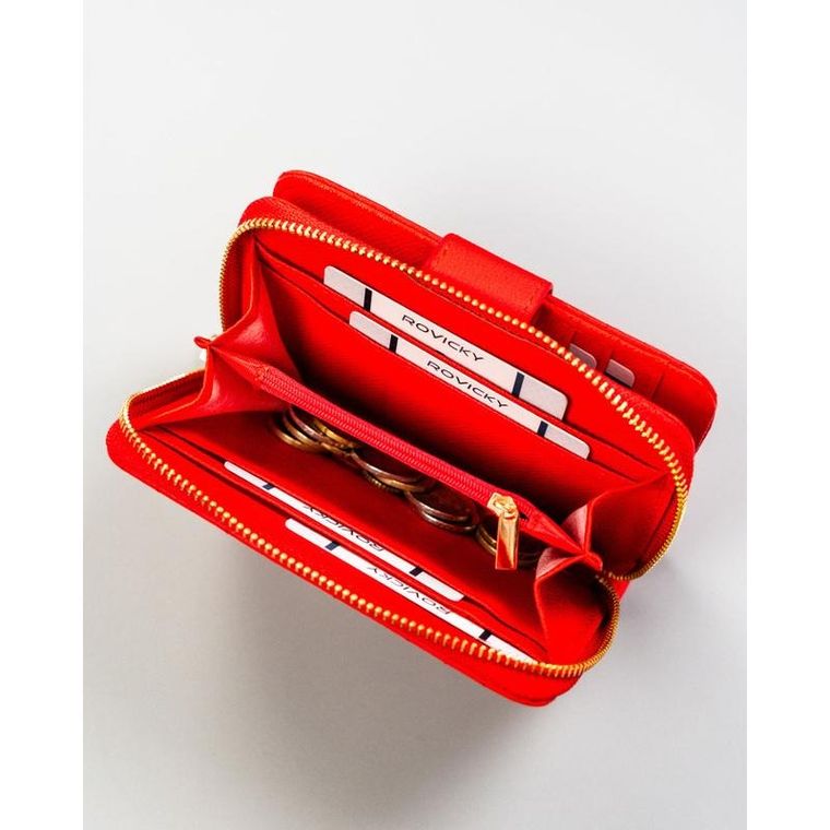 Portfel, czerwony, skóra ekologiczna, 4U Cavaldi