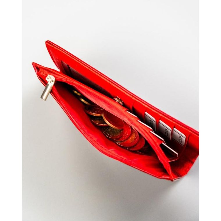 Portfel, czerwony, skóra ekologiczna, 4U Cavaldi