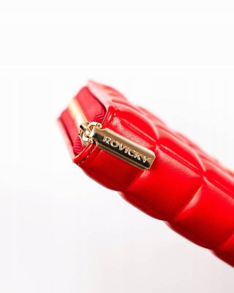 Portfel, czerwony, skóra ekologiczna, Rovicky