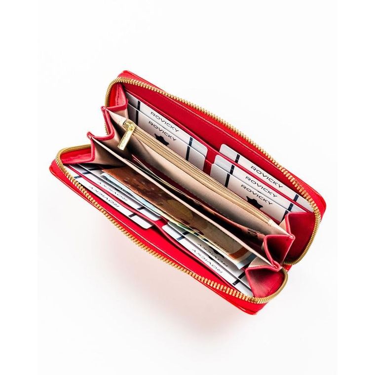 Portfel, czerwony, skóra ekologiczna, Rovicky