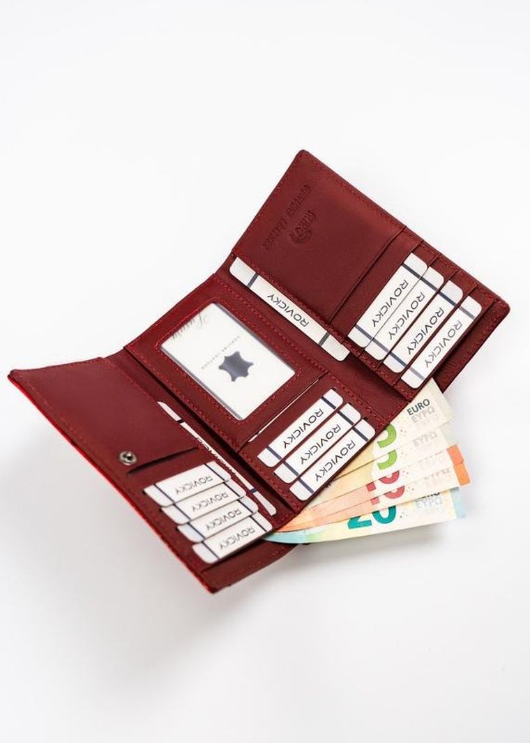 Portfel, czerwony, skóra naturalna i ekologiczna, 4U Cavaldi
