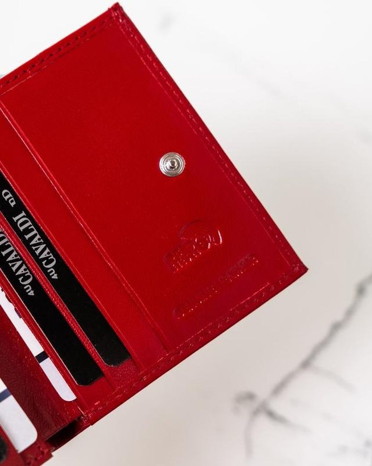 Portfel, czerwony, skórzany, Cavaldi