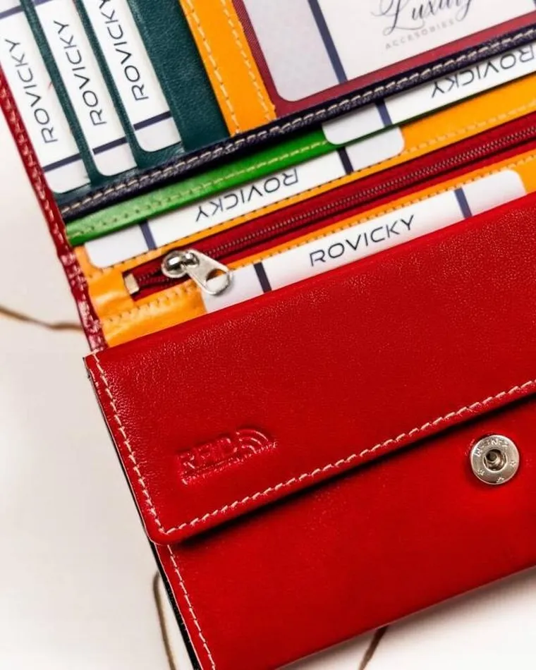 Portfel, czerwony, skórzany, Cavaldi